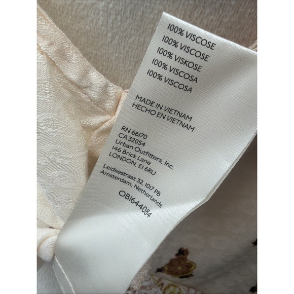 Free People Womens Ivory Combo Silas Printed Cowl Neck Backless Viscose Tank M - Picture 6 of 10